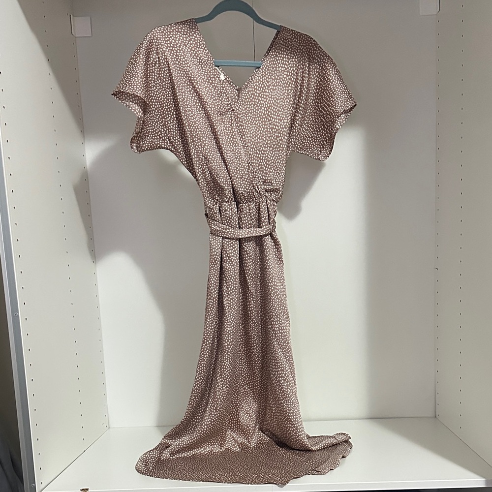 Chic Brown Patterned Maxi Dress